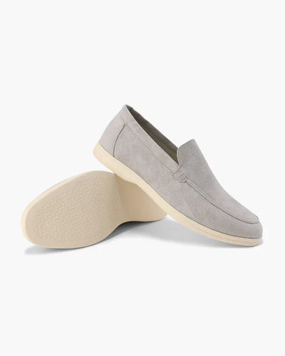 Suede Comfort Loafers – Light Gray
