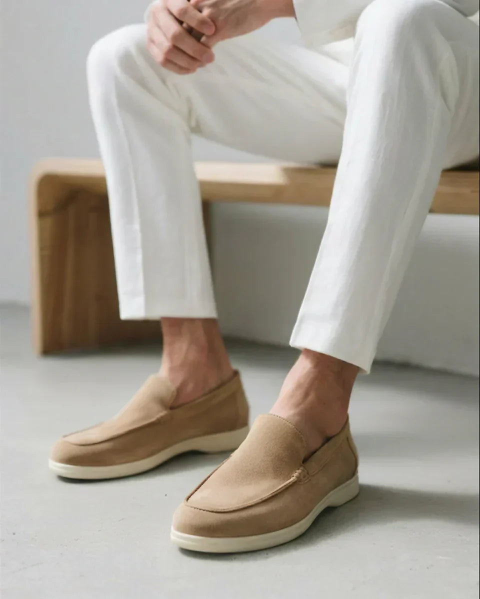 Suede Comfort Loafers – Light Brown